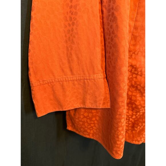INVESTMENTS Gold Fall Rust Safari Print Business Office Casual Blouse 20W - Picture 5 of 16